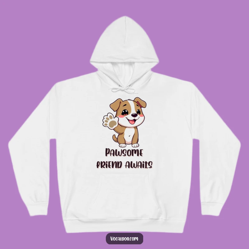 Cozy Funny Dog Offering Paw Hoodie: Warm Hugs and Hilarious Canine Charm