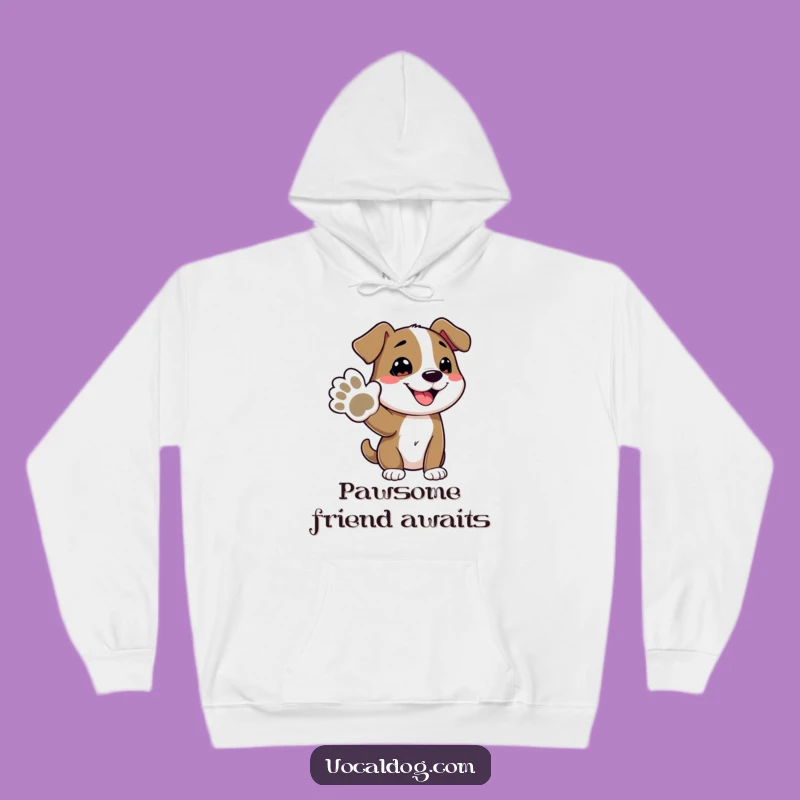 Cozy Funny Dog Offering Paw Hoodie: Warm Hugs and Hilarious Canine Charm