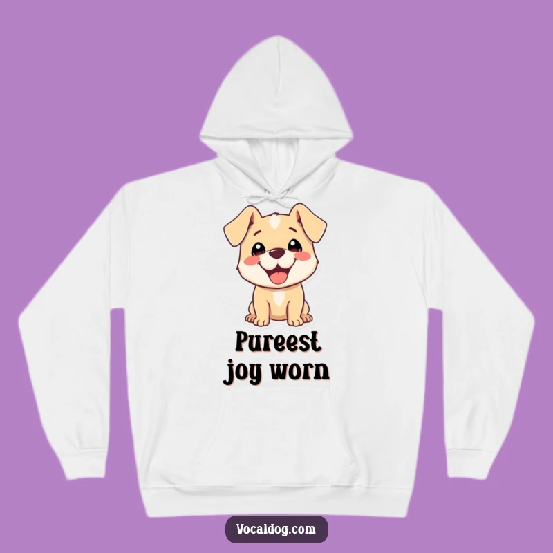 Funny Warm Hoodie: Happy Dog Ears Flopped Back in Pure Delight
