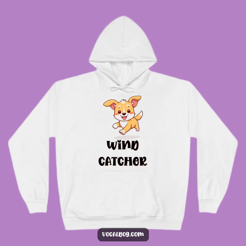 Cozy Funny Dog Running Hoodie: Wrap Up in Wind-Flapping Fun