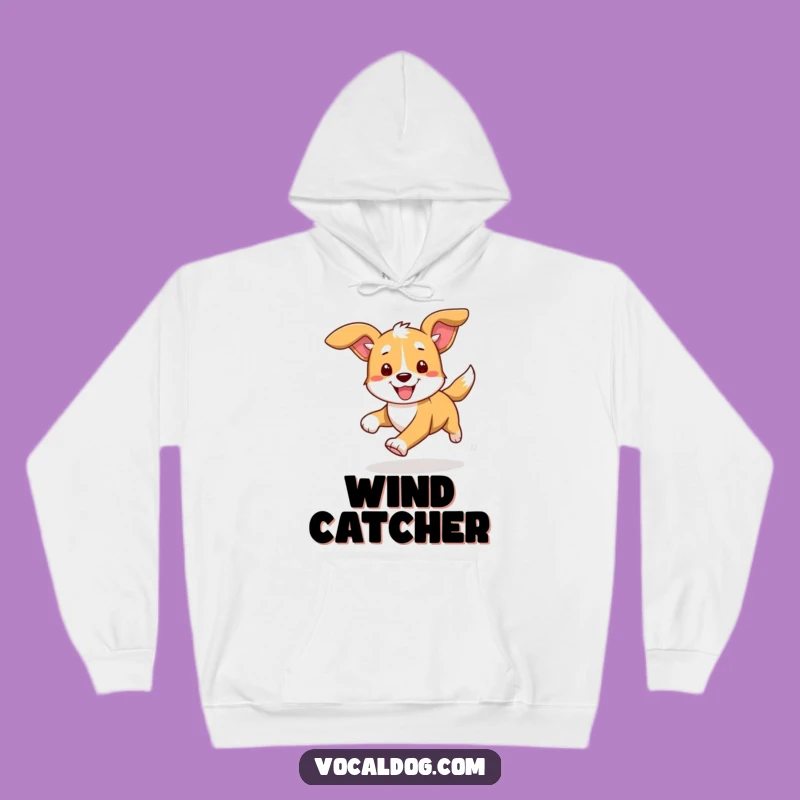 Cozy Funny Dog Running Hoodie: Wrap Up in Wind-Flapping Fun