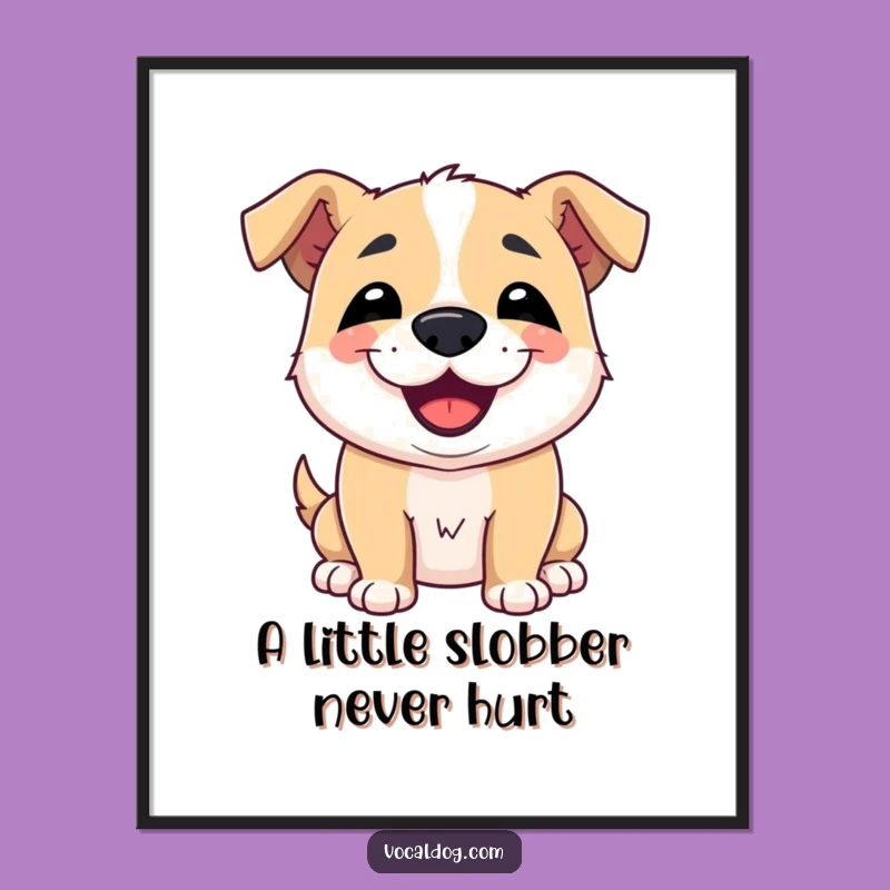 Free Printable Wall Art: Slobbery Kiss Dog for a Humorous Space