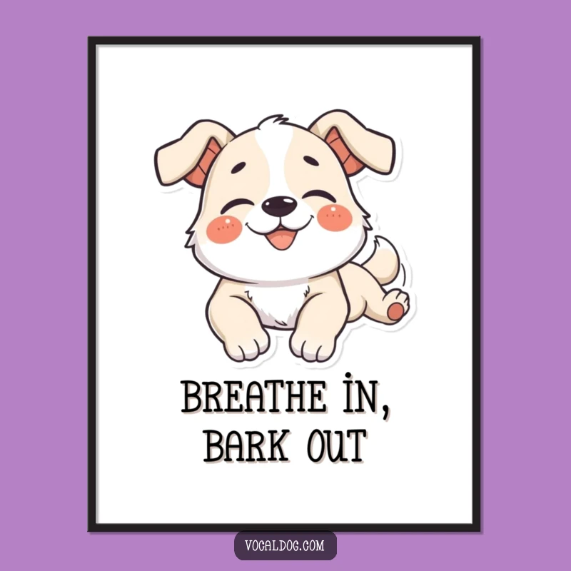 Free Printable Wall Art: Blissful Languid Dog Smile, Funny Downloadable Decor