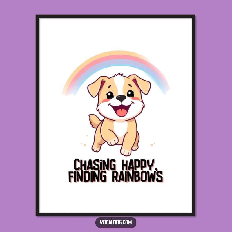 Free Printable Wall Art: Funny Rainbow Puppy Downloadable Decor for Joyful Spaces