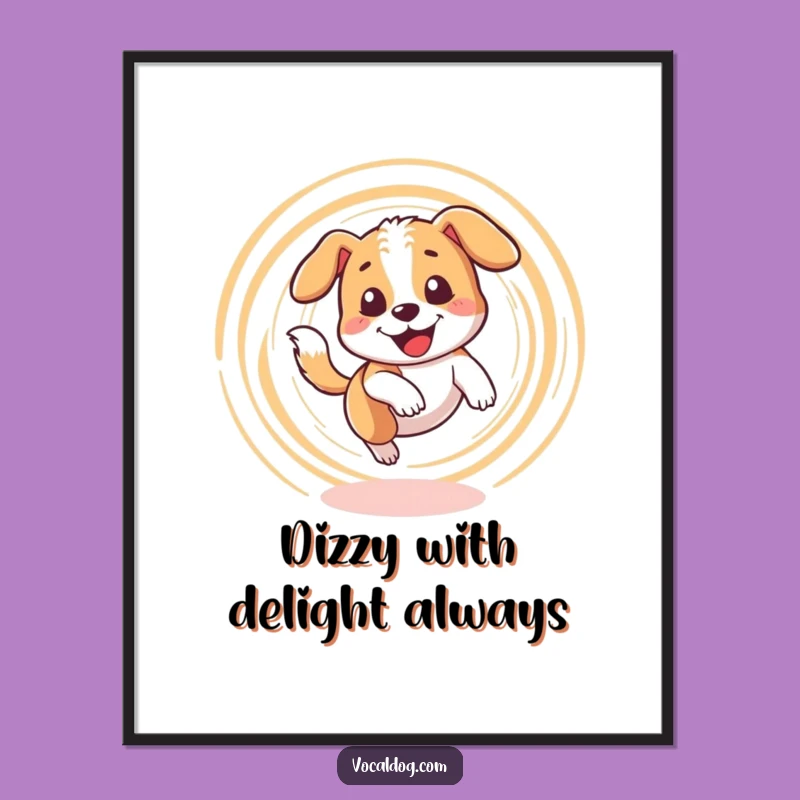 Free Printable Wall Art: Dizzy Dog, Funny Downloadable Decor