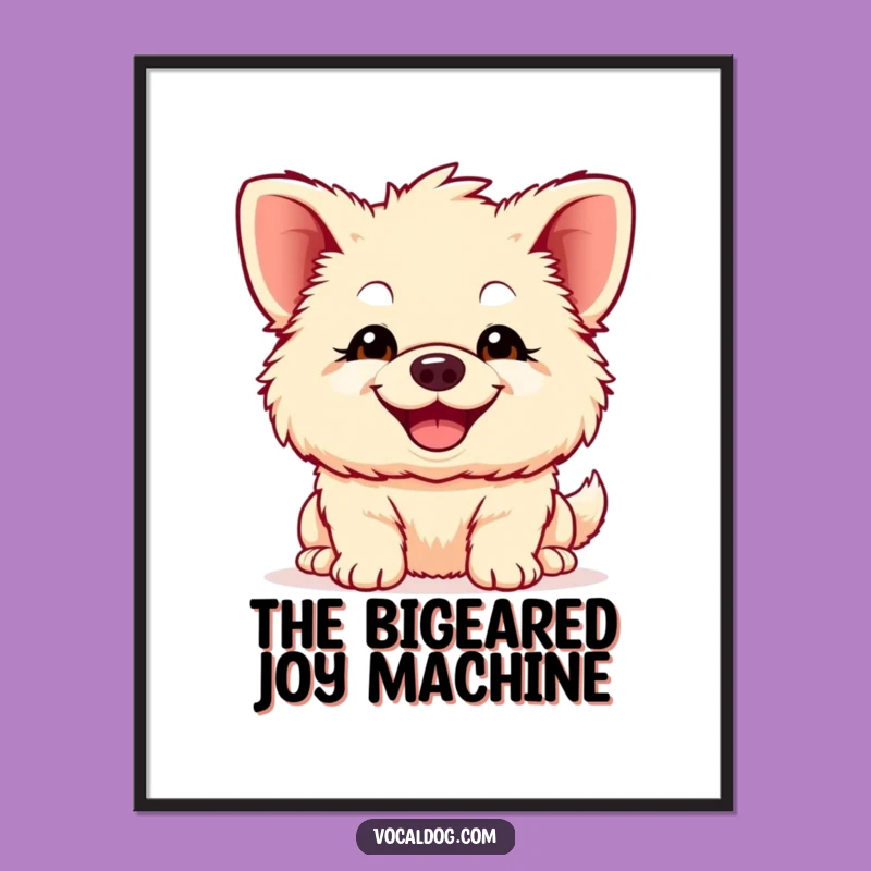 Free Printable Wall Art: Fluffy Dog with Big Ears - Funny Downloadable Decor