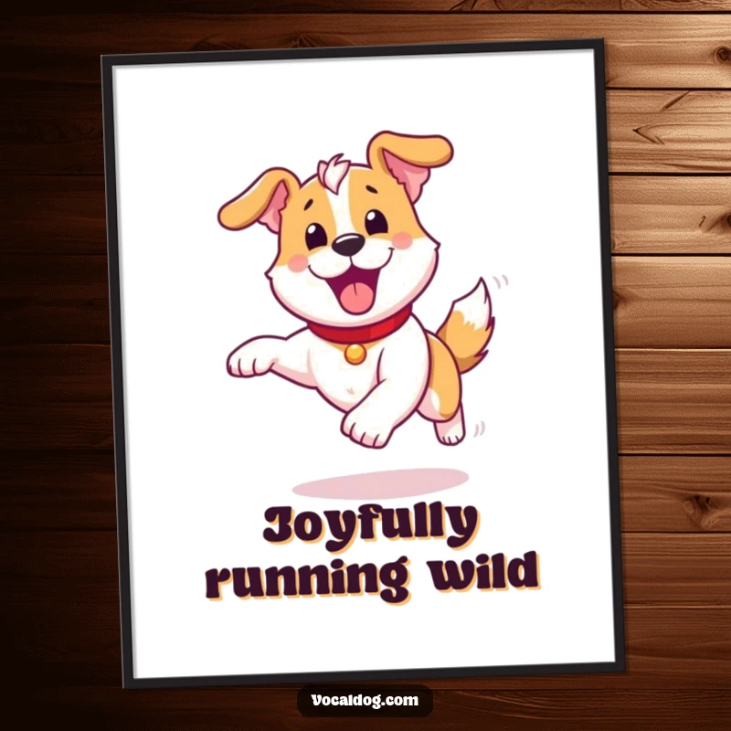 Funny Free Printable Wall Art: a dog running with pure, unadulterated joy, making any room feel alive.