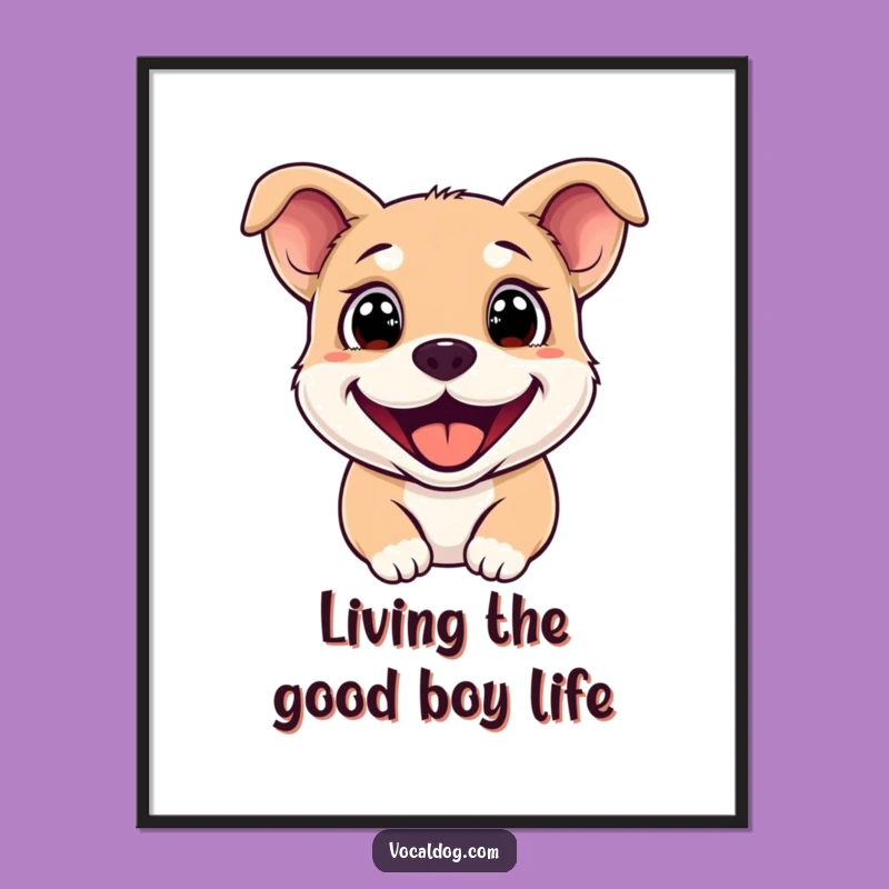 Free Printable Wall Art: Sparkly Eyed Dog Grin, Funny Downloadable Decor