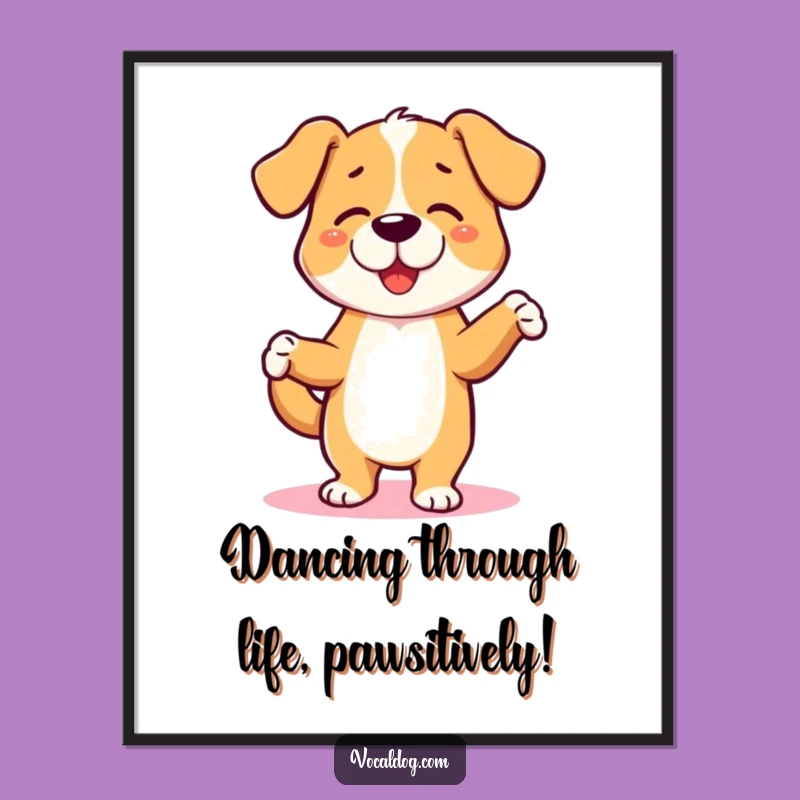 Funny Free Printable Wall Art: Dog Dancing Jig, Whimsical Downloadable Decor
