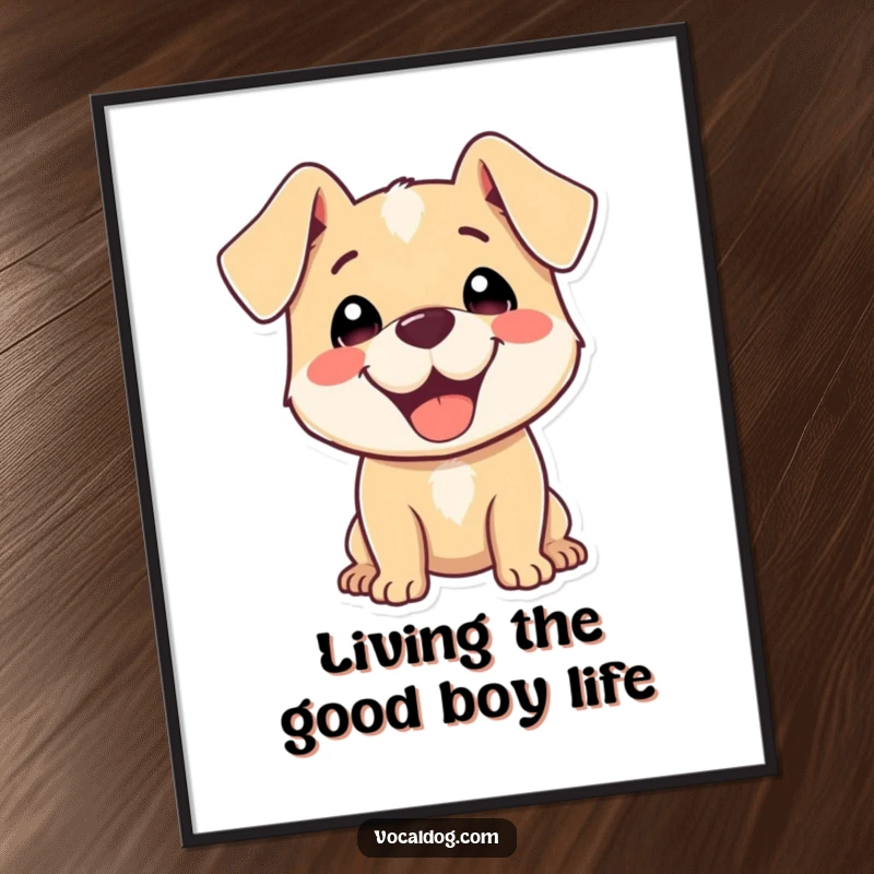 Funny Free Printable Wall Art: A happy dog with ears gloriously flopped back, radiating pure, unadulterated delight.
