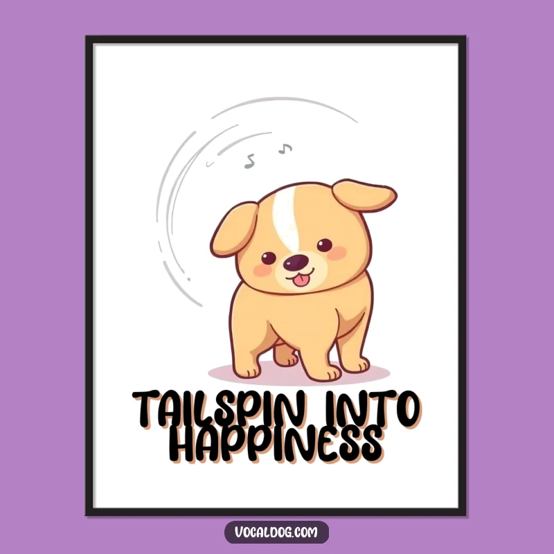 Funny Free Printable Wall Art: Vortex Tail Dog, Hilarious Downloadable Decor