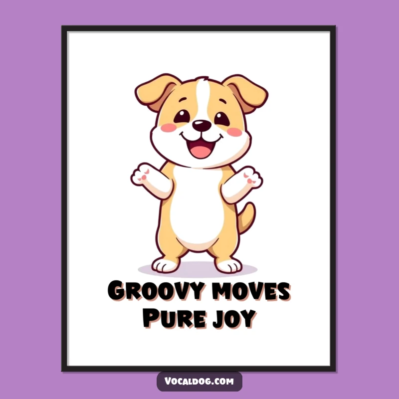 Free Printable Wall Art: Dancing Dog, Funny Downloadable Decor for Pet Lovers