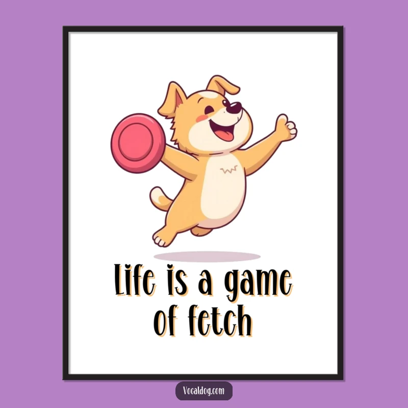 Free Printable Wall Art: Dog Leaping for Joy, Hilarious Catch!