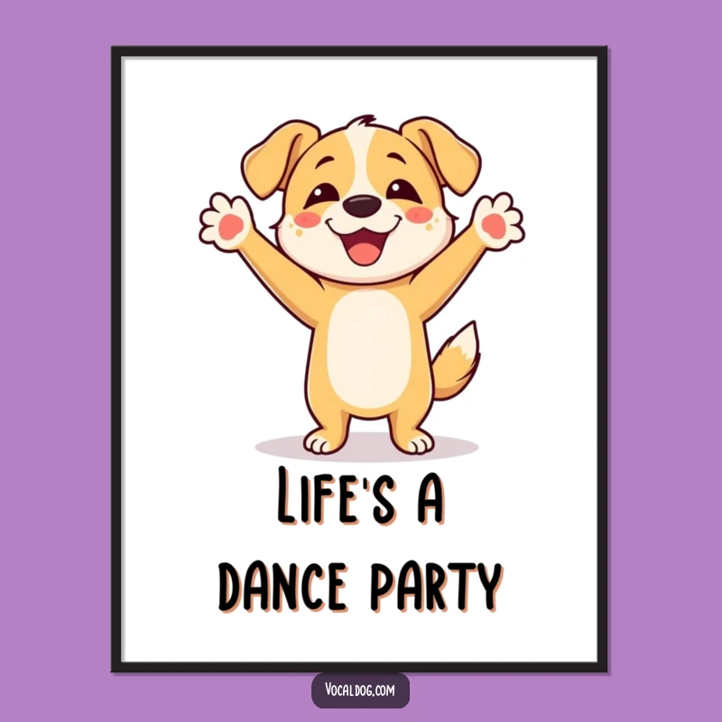 Free Printable Dog Wall Art: Joyful Dancer Downloadable Decor for Happy Homes