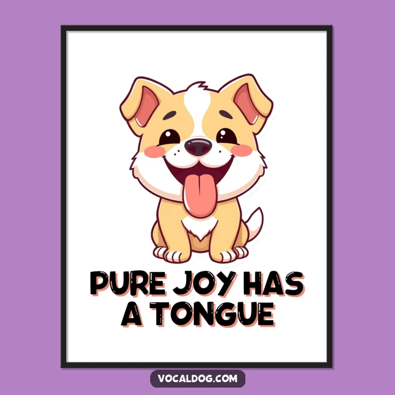 Free Printable Wall Art: Tongue-Out Dog for a Joyful Vibe