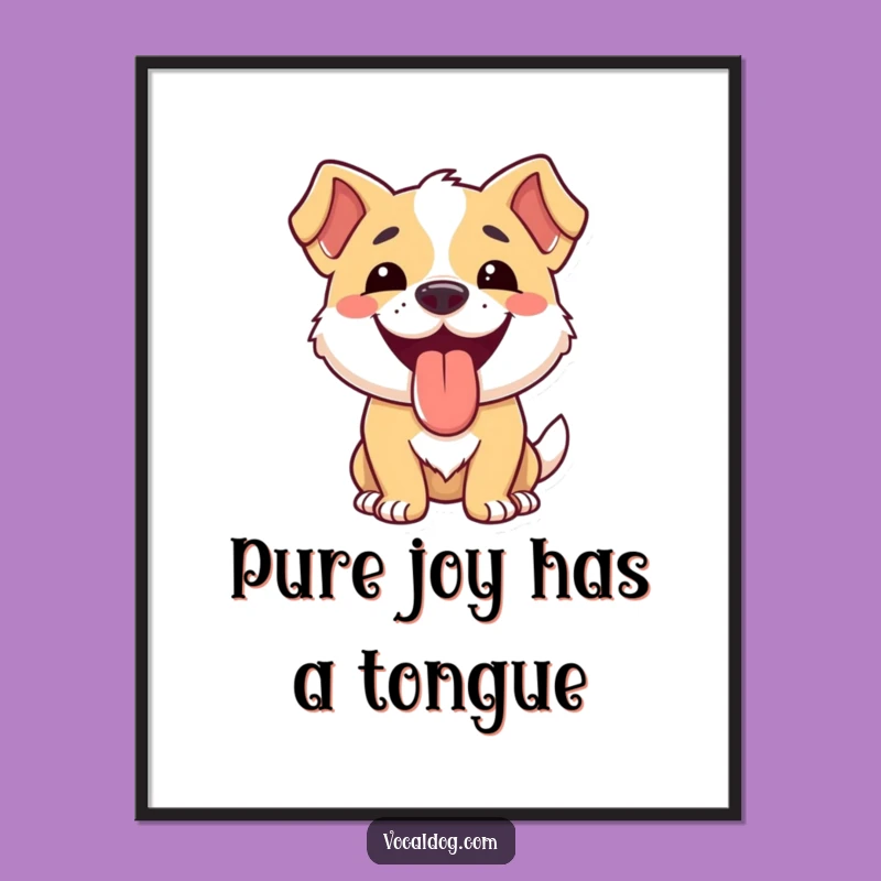 Free Printable Wall Art: Tongue-Out Dog for a Joyful Vibe