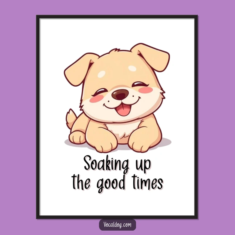 Free Printable Wall Art: Sunbathing Dog - Relaxing Downloadable Home Decor