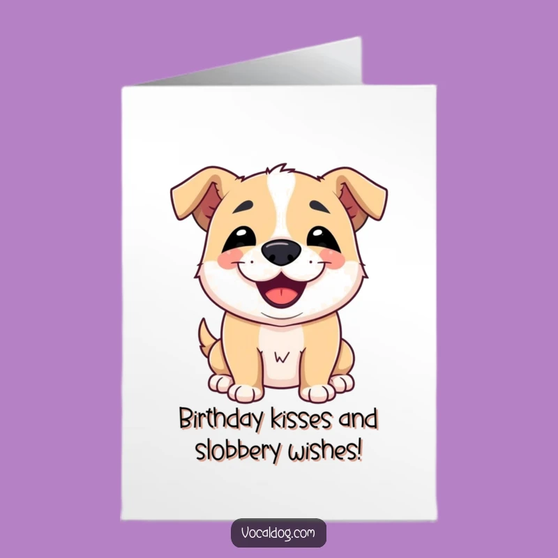 Free Printable Birthday Card: Slobbery Kiss Dog Humor for a Fun Day