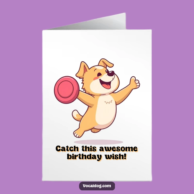 Free Printable Birthday Card: Dog Leaping Fun, Catch the Laugh!