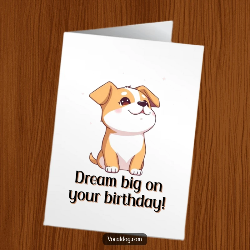 Funny Free Printable Birthday Card: A dog looks up at the sky with an expression of absolute bliss, perfect downloadable joy.