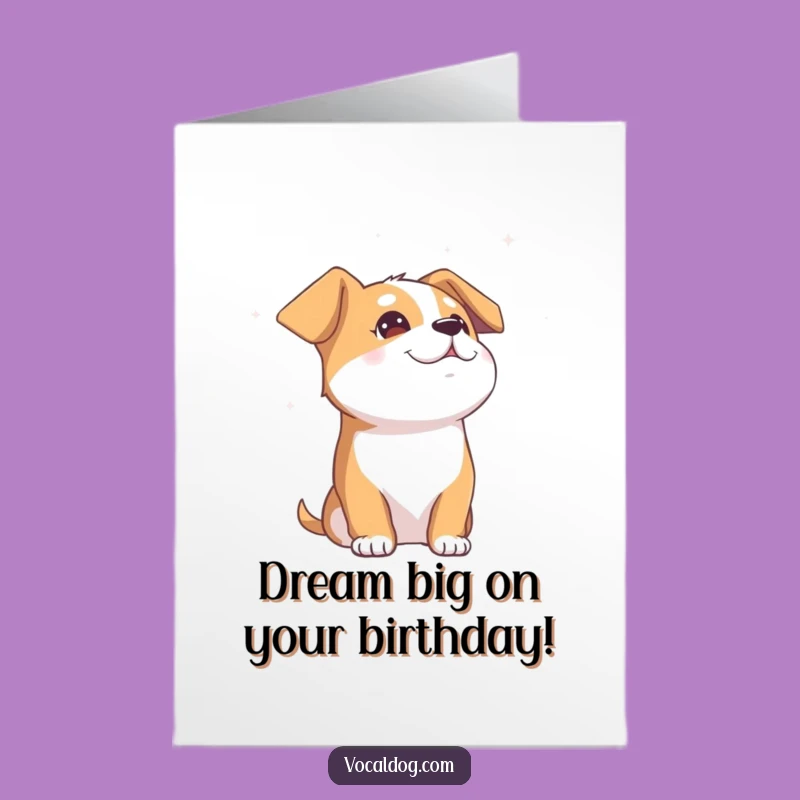 Free Printable Dog Birthday Card: Blissful Sky Gazer Downloadable Funny Gift