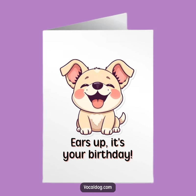 Joyful Free Printable Birthday Card: Floppy Eared Dog, Fun Downloadable Gift