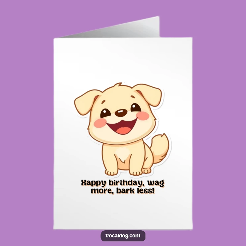 Free Printable Birthday Card: Cheerful Dog Tail Wags for a Happy Day