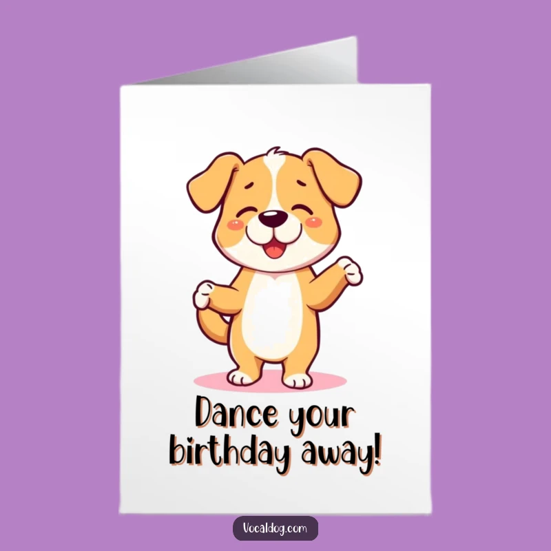Free Printable Birthday Card: Dancing Dog Jig, Fun Downloadable Gift