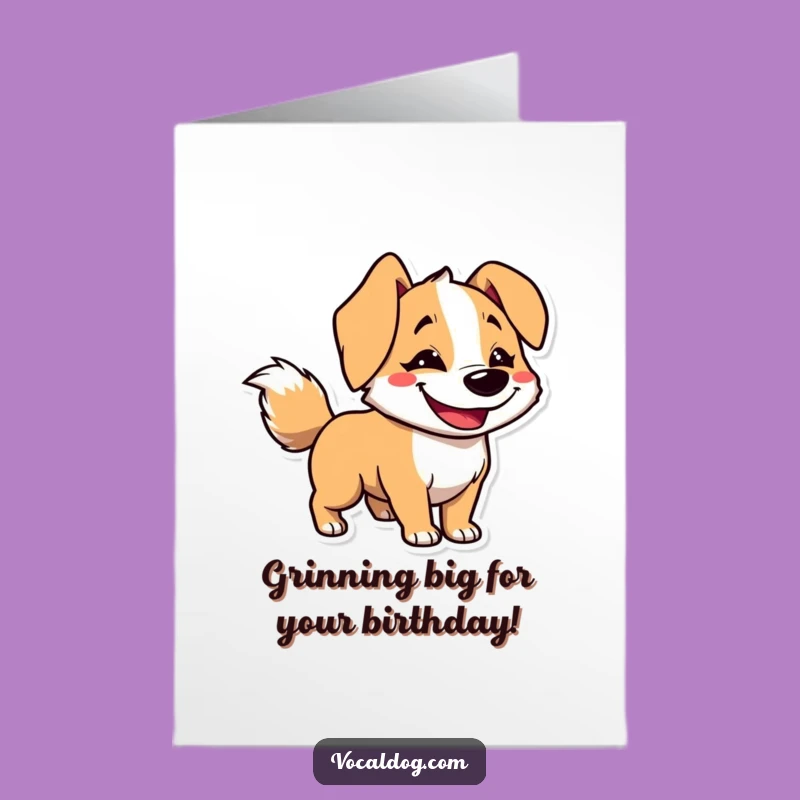 Free Printable Birthday Card: Goofy Dog Grin - Funny Downloadable Card