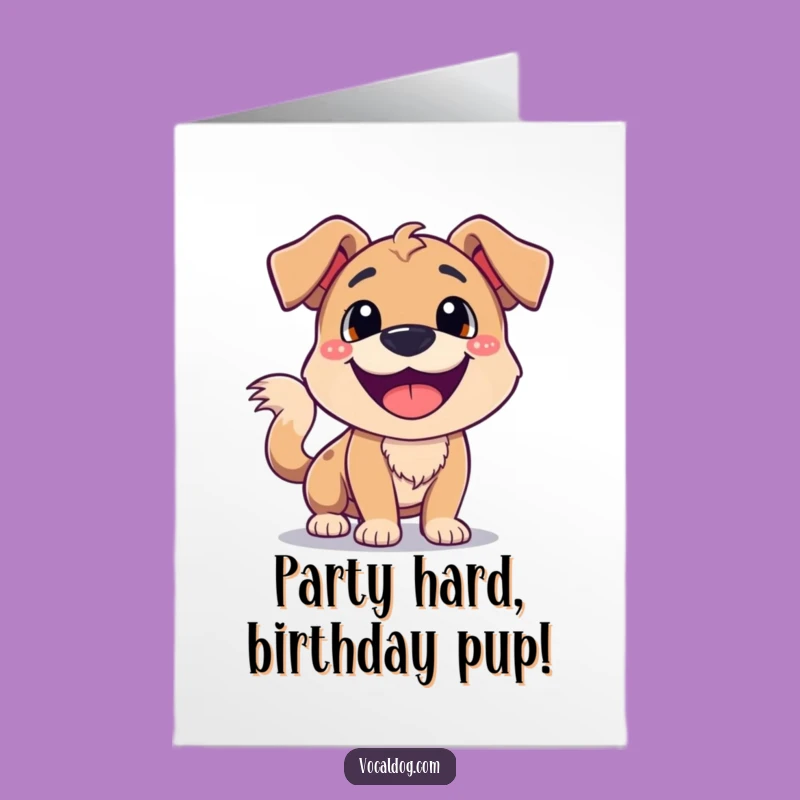 Free Printable Birthday Card: Happy Dog Smile, Funny Downloadable Gift Greeting