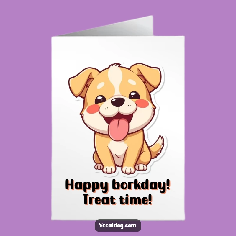 Free Printable Funny Birthday Card: Happy Dog Tongue Out, Perfect DIY Downloadable Gift