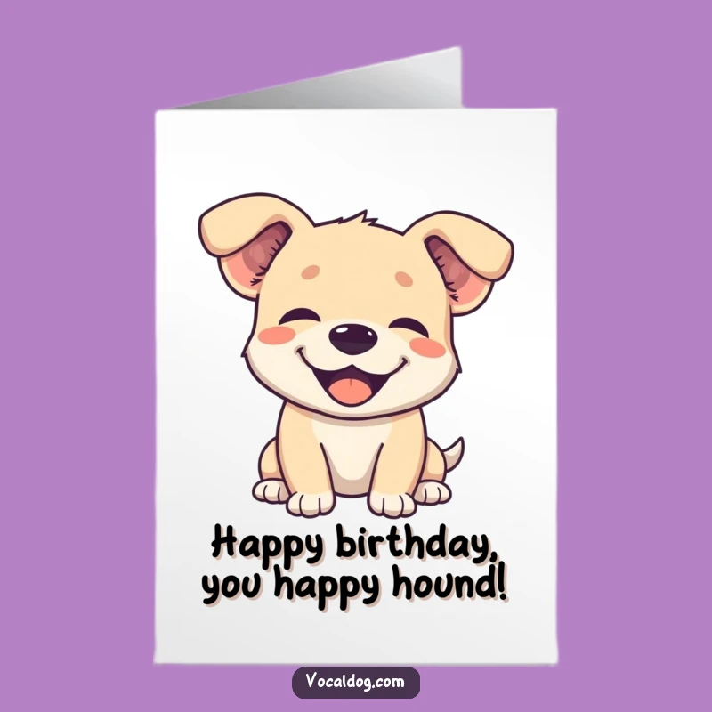 Free Printable Birthday Card: Happy Floppy Ears Dog, Joyful Downloadable Greeting