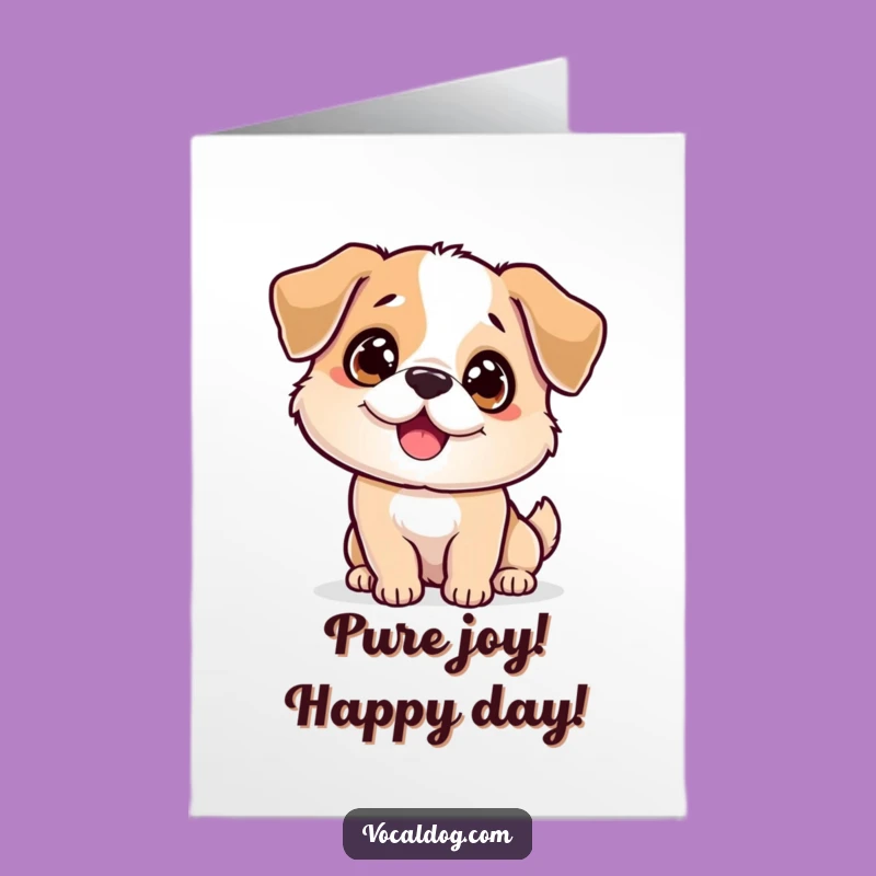 Free Printable Birthday Card: Sparkly-Eyed Dog, Funny Downloadable Wagging Gift for Dog Lovers