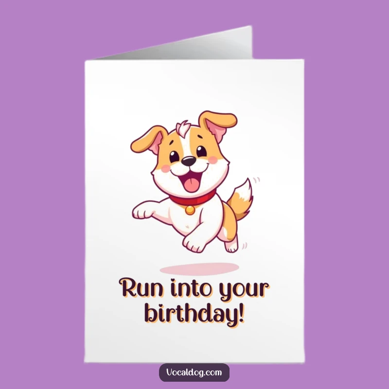 Free Printable Dog Birthday Card: Joyful Runner for a Fun Downloadable Gift
