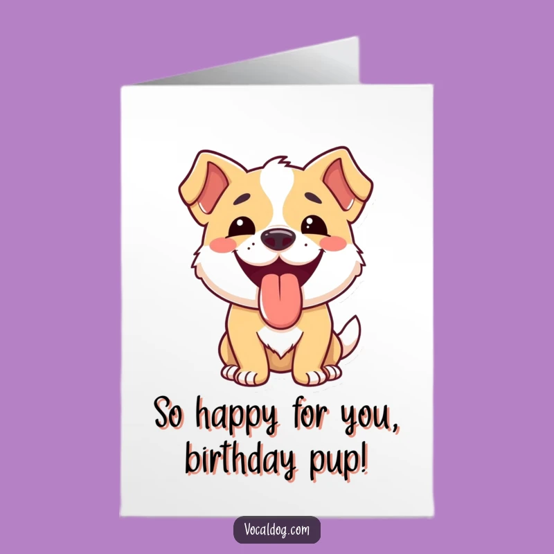 Free Printable Birthday Card: Tongue-Out Dog for Hilarious Greetings