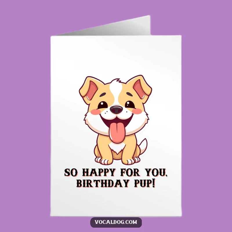 Free Printable Birthday Card: Tongue-Out Dog for Hilarious Greetings
