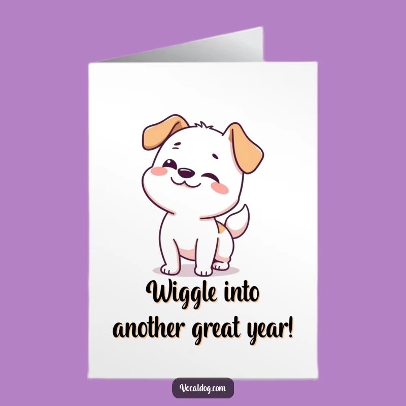 Free Printable Birthday Card: Wiggly Dog for Enthusiastic Wishes!