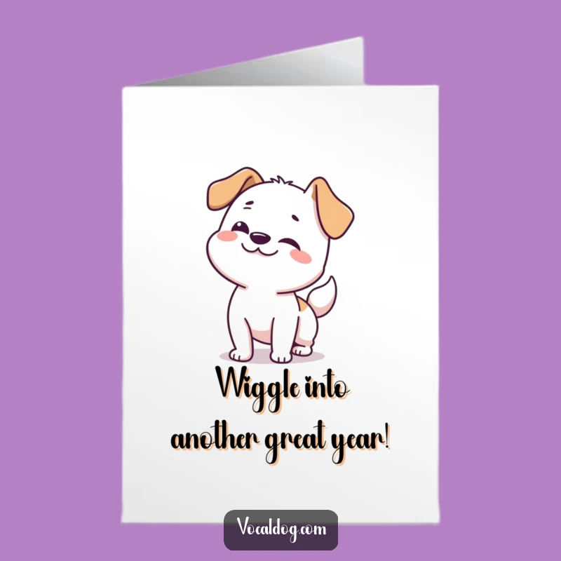 Free Printable Birthday Card: Wiggly Dog for Enthusiastic Wishes!