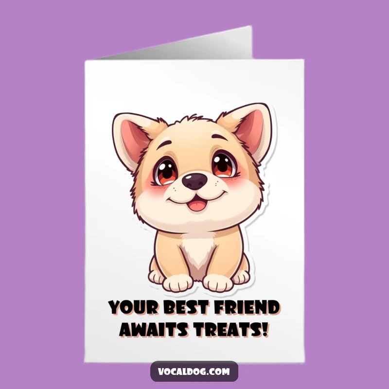 Free Printable Birthday Card: Adorable Dog with Loving Eyes, Funny Downloadable Gift