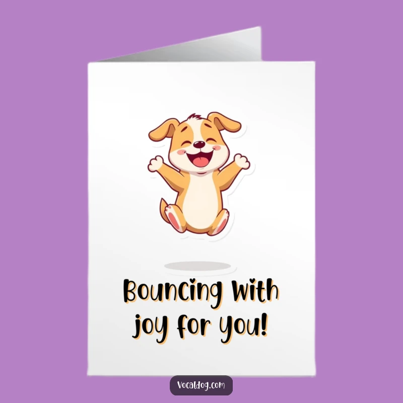 Free Printable Congrats Card: Excited Dog's Celebration, Downloadable Gift