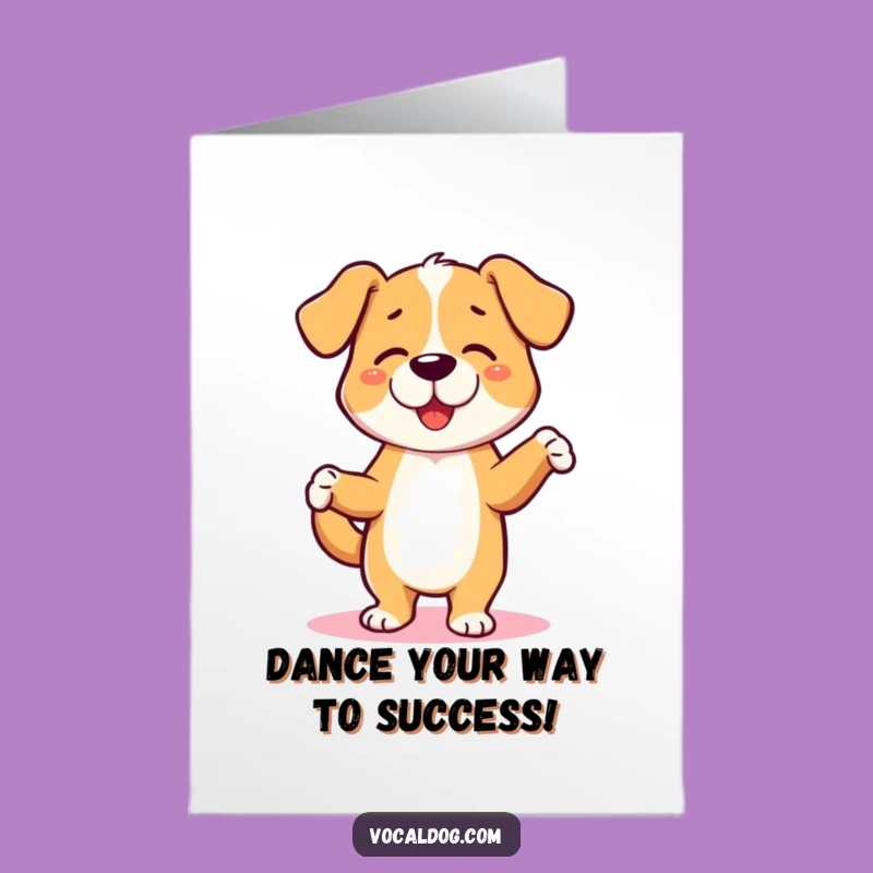 Free Printable Congrats Card: Dog Dancing Jig, Joyful Downloadable Gift