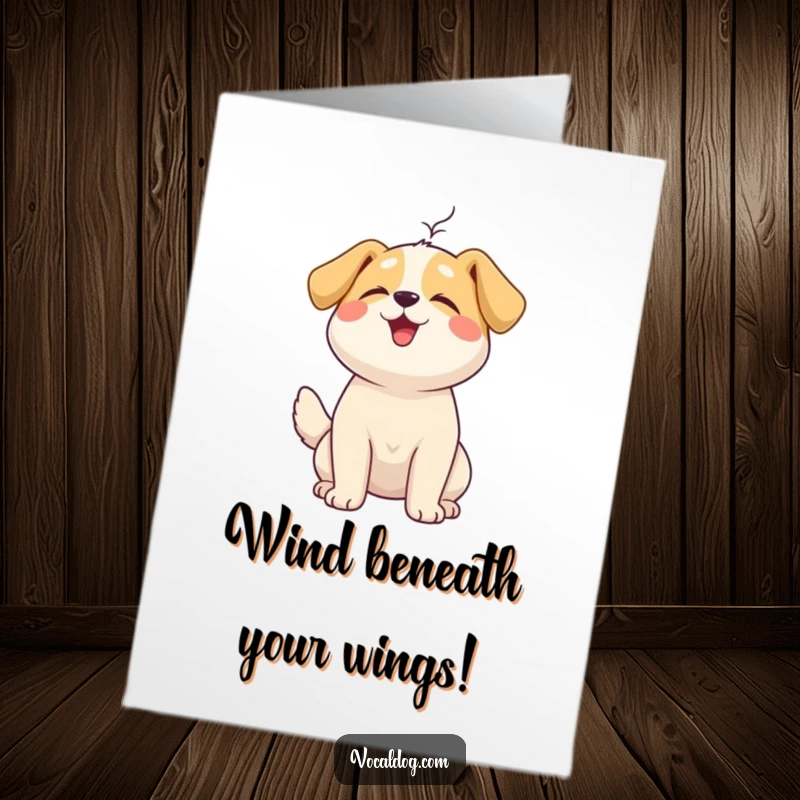 Funny Free Printable Congratulations Card: A joyful dog tilts its head up, savoring a peaceful, gentle breeze.