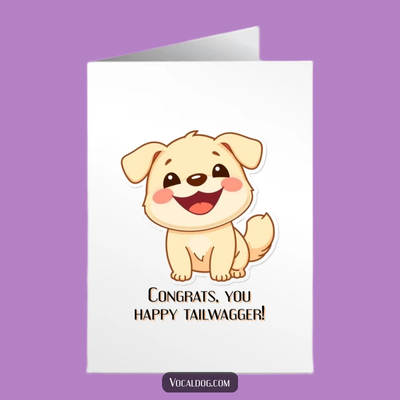 Free Printable Congrats Card: Cheerful Dog Wags for Your Success