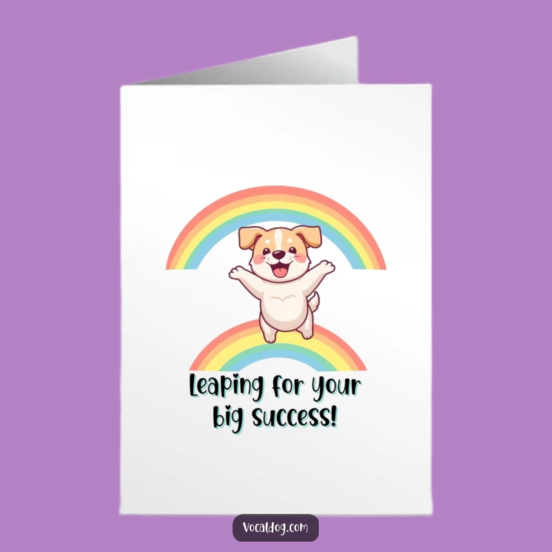 Free Printable Congrats Card: Dog Rainbow Joy Funny Downloadable Gift