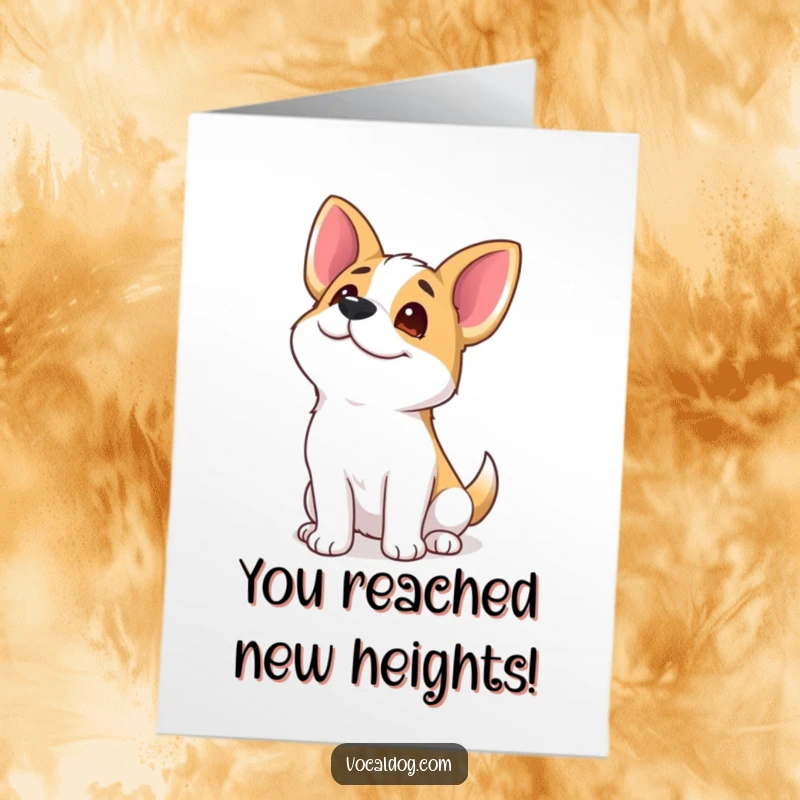Free Printable Congratulations Card: Adorable dog with a silly grin looking towards the heavens.