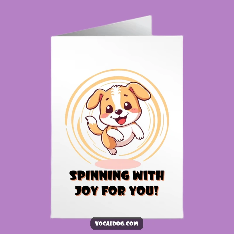 Free Printable Congrats Card: Happy Dog's Dizzy Success, Downloadable Gift