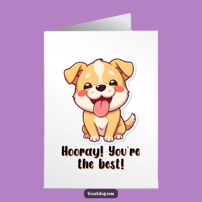 Free Printable Congrats Card: Joyful Dog Panting, Hilarious Downloadable Gift for Celebration