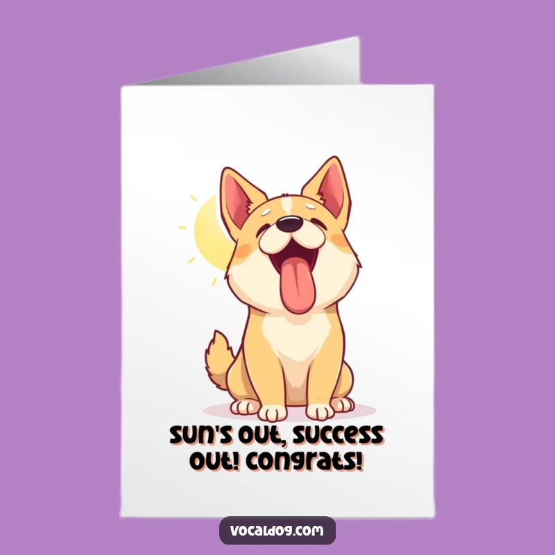 Free Printable Congrats Card: Sunny Dog Cheer for Your Big Success