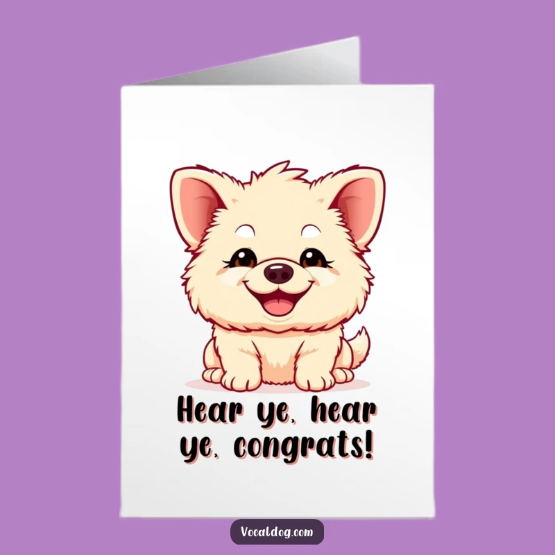 Free Printable Congrats Card: Joyful Dog Celebrates Your Success - Downloadable