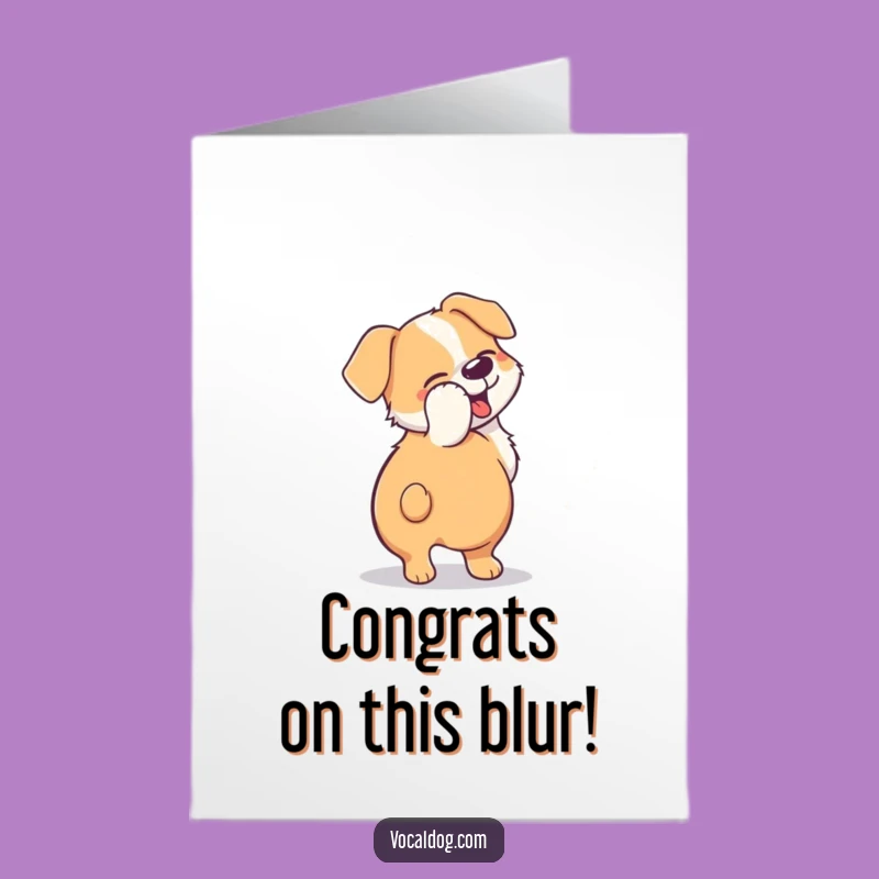 Joyful Dog Congratulations Card Free Printable: Celebration Blur Awesome Downloadable Gift